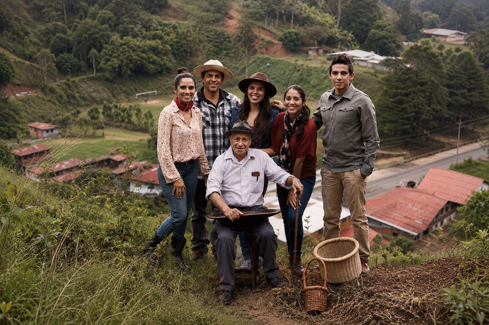 The Montero family on their coffee farm in Tarrazú